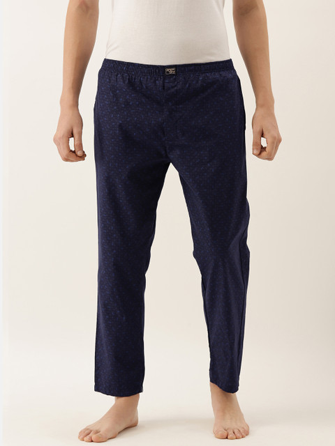 

Urban Dog Men Navy Blue Geometric Print Lounge Pants