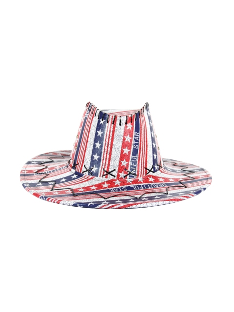 

FabSeasons Unisex Red & Blue Printed Hat