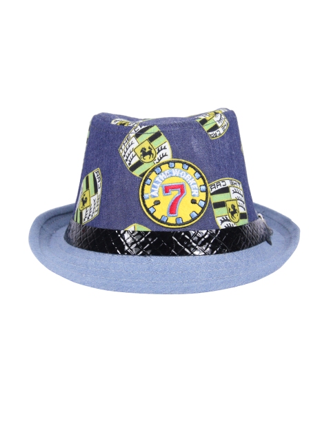 

FabSeasons Kids Blue Printed Denim Trilby Hat