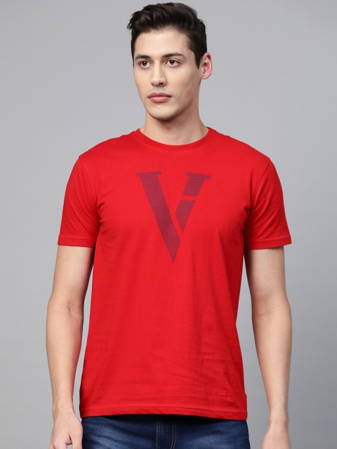 

Van Heusen Sport Men Red & Blue Brand Logo Printed Round Neck T-shirt