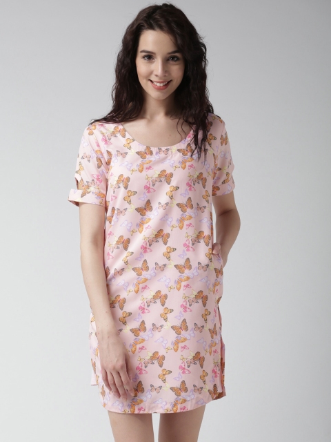 

Mast & Harbour Pink Butterfly Print Polyester Shift Dress