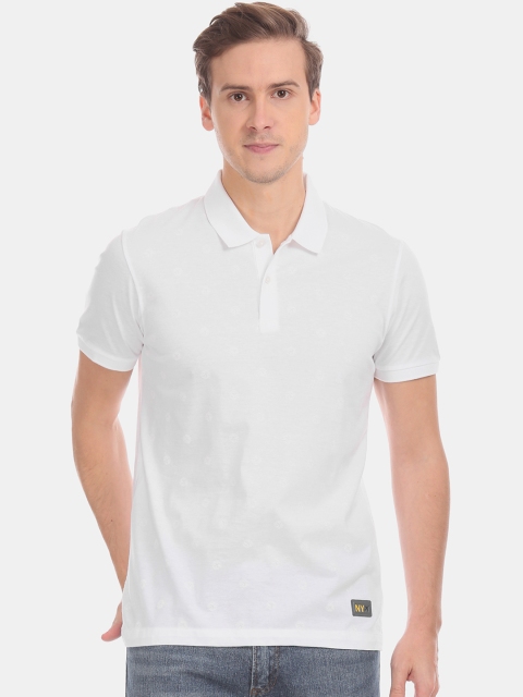 

Arrow New York Men White Polo Collar T-shirt