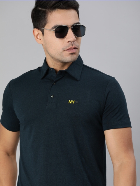 

Arrow New York Men Navy Blue Solid Polo Collar T-shirt