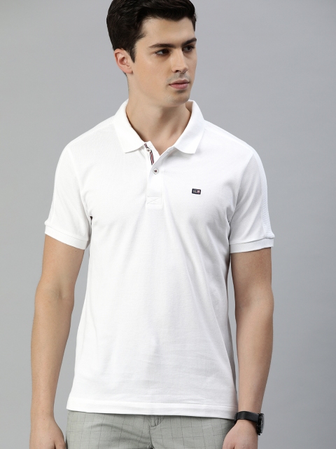 

Arrow Sport Men White Solid Polo Collar Pure Cotton T-shirt