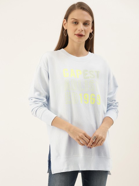 

GAP Women Blue Printed Sweatshirt