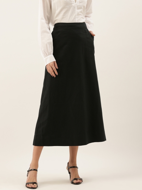 

GAP Women Black Solid A-Line Skirt