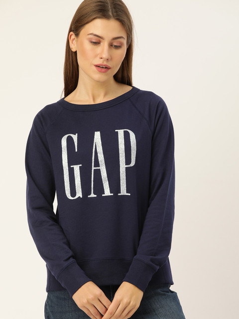 

GAP Women Navy Blue Printed Sweatshirt