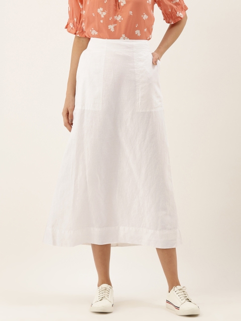 

GAP Women White Solid A-Line Skirt