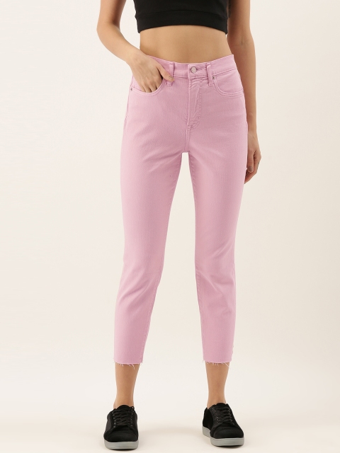 

GAP Women Pink Skinny Fit High-Rise Clean Look Stretchable Cropped Jeans