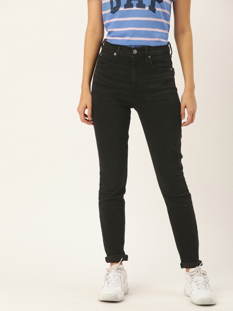 

GAP Women Black True Skinny Fit High-Rise Clean Look Stretchable Jeans