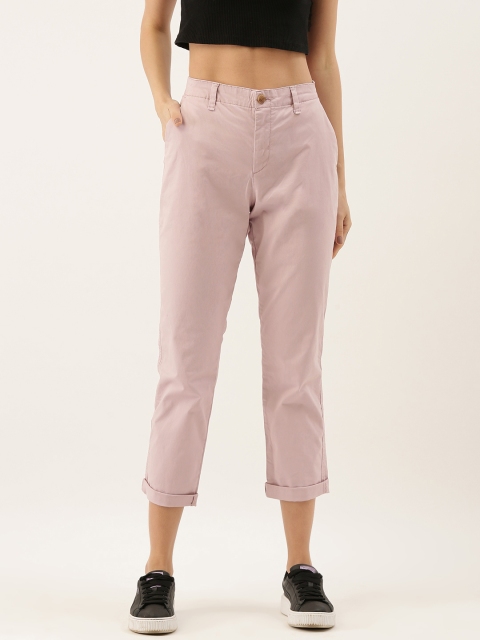 

GAP Women Lavender Regular Fit Solid Regular Trousers