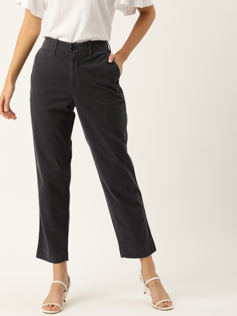 

GAP Women Navy Blue Straight Fit Cropped Chinos