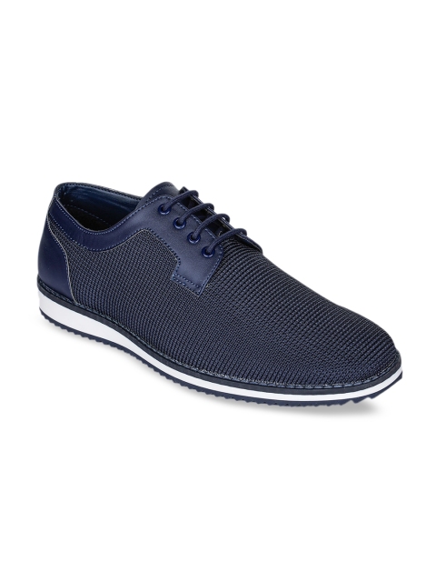 

CASOR Men Navy Blue Textured Sneakers