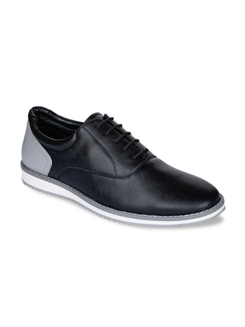 

CASOR Men Black & Grey Colourblocked Oxfords