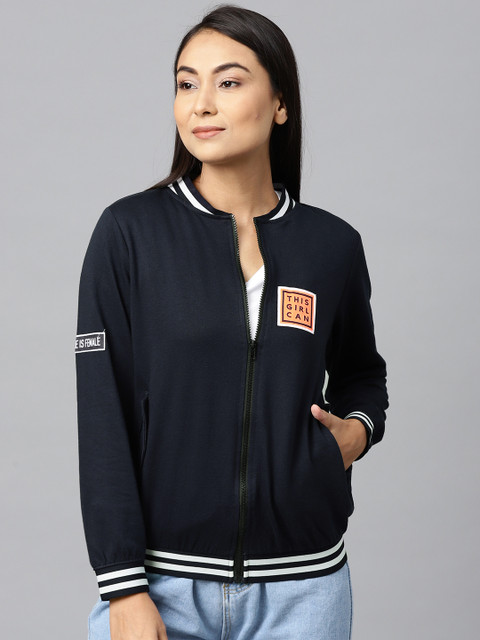 

Hubberholme Women Navy Blue Solid Sweatshirt