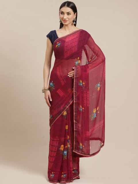 

Shaily Purple & Pink Printed Saree
