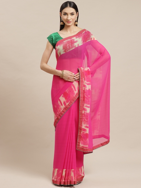 

Shaily Pink Solid Saree