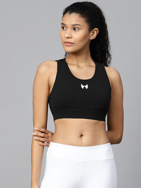 

Skyria Women Black Solid Non-Wired Lightly Padded Rapid Dry Sports Bra SSU001C3XS