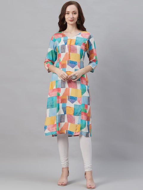

Shree Women Multicoloured Printed Straight Kurta, Multi