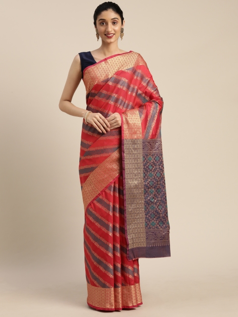 

DIVASTRI Red & Goldwn Poly Silk Woven Design Banarasi Saree