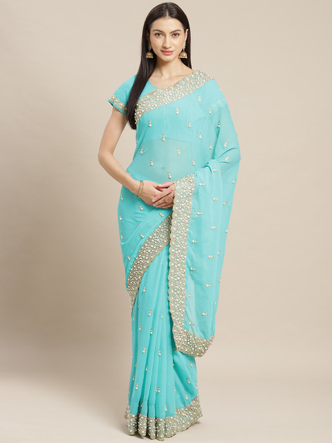 

Readiprint Fashions Blue Embellished Saree