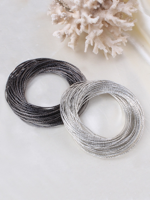 

Ayesha Set of 2 Multistrand Bracelets, Silver