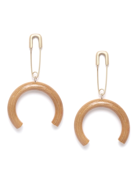 

DIVA WALK EXCLUSIVE Brown Gold-Plated Handcrafted Quirky Drop Earrings