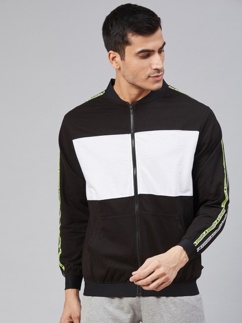 

Hubberholme Men Black & White Colourblocked Sweatshirt