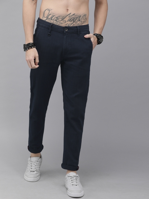 

Roadster Men Navy Blue Regular Fit Solid D4 Trousers