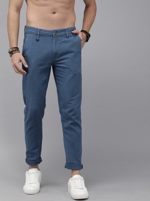 

Roadster Men Blue Regular Fit Solid D4 Trousers