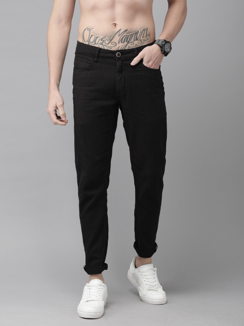 

Roadster Men Black Regular Fit Solid Pure Cotton Trousers