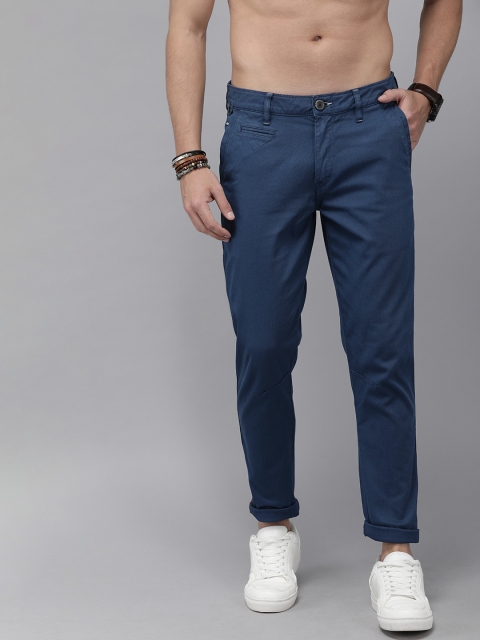 

Roadster Men Blue Regular Fit Solid D20 Trousers