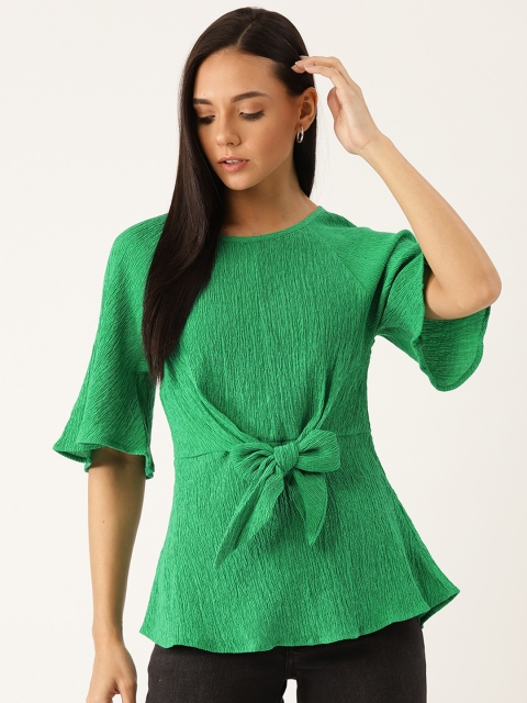 

United Colors of Benetton Women Green Solid Top