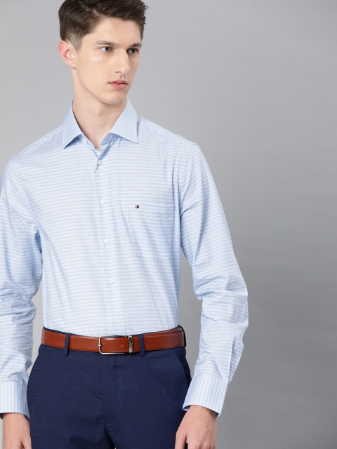 

Tommy Hilfiger Men Blue Tailored Regular Fit Striped Formal Shirt
