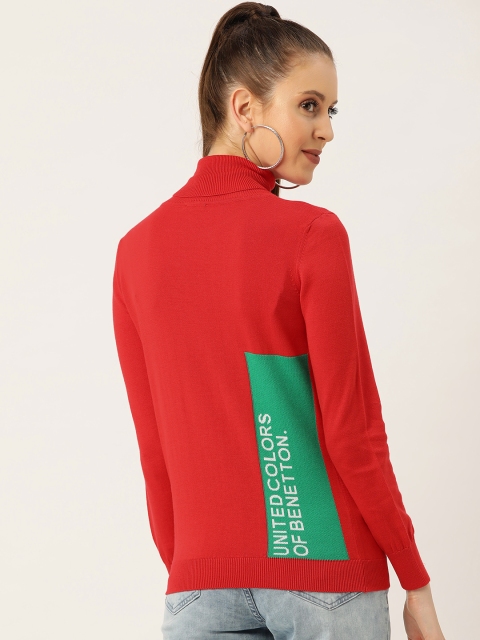 

United Colors of Benetton Women Red Solid Pullover