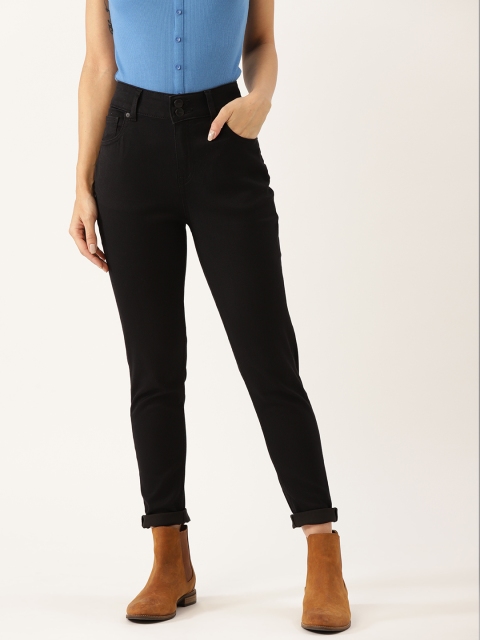 

United Colors of Benetton Women Black Regular Fit High-Rise Clean Look Stretchable Jeans