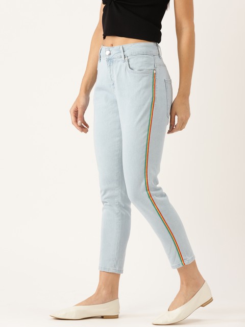 

United Colors of Benetton Women Blue Skinny Fit Clean Look Stretchable Cropped Jeans