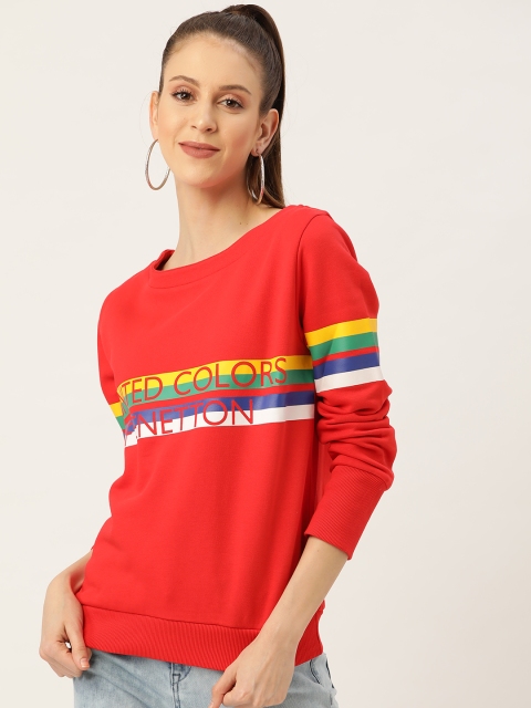 

United Colors of Benetton Women Red Printed Sweatshirt