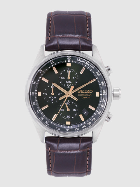 

SEIKO Men Dark Green Tachymeter & Chronograph Watch SSB385P1