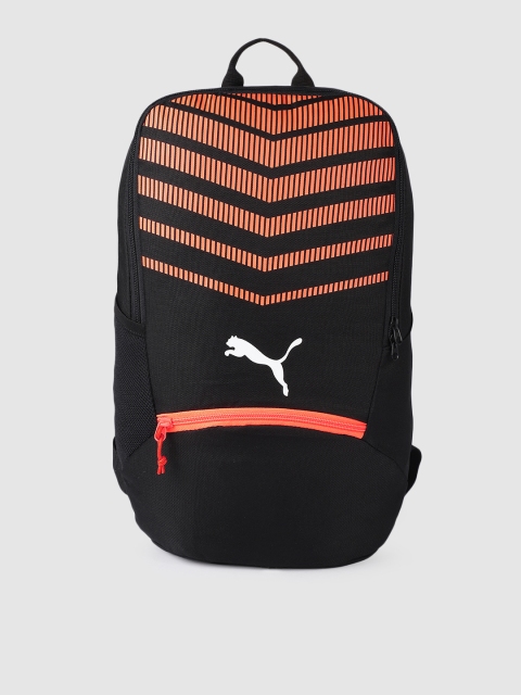 

Puma Unisex Black & Orange Geometric Printed ftblPLAY Backpack