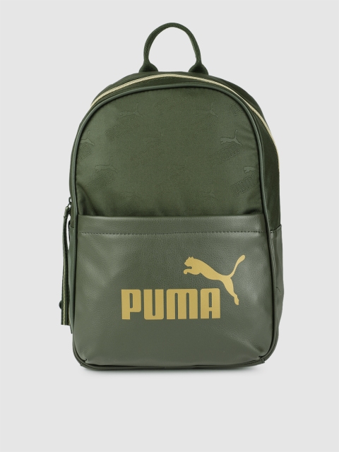 

Puma Women Olive Green Brand Logo Core Up Backpack