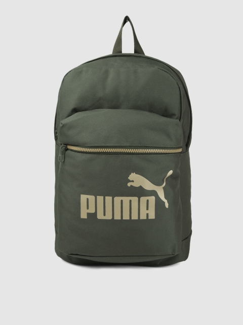 

Puma Women Olive Green Typography Backpack