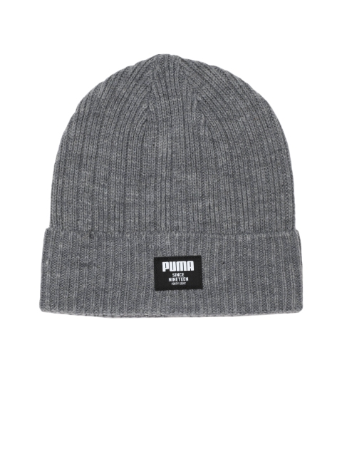 

Puma Unisex Grey Ribbed Classic Beanie