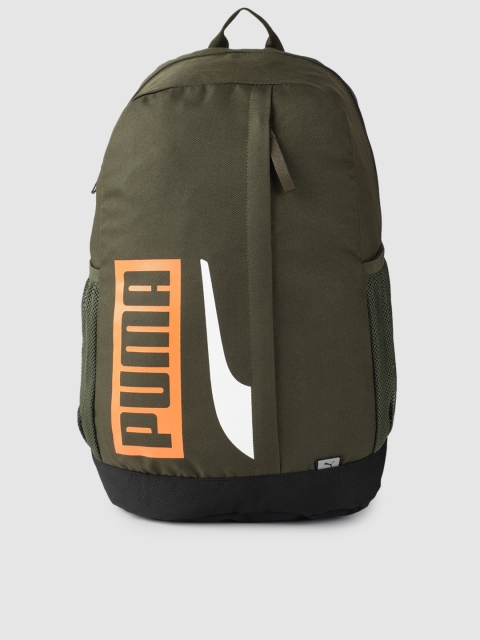 

Puma Unisex Olive Green Brand Logo Plus Backpack