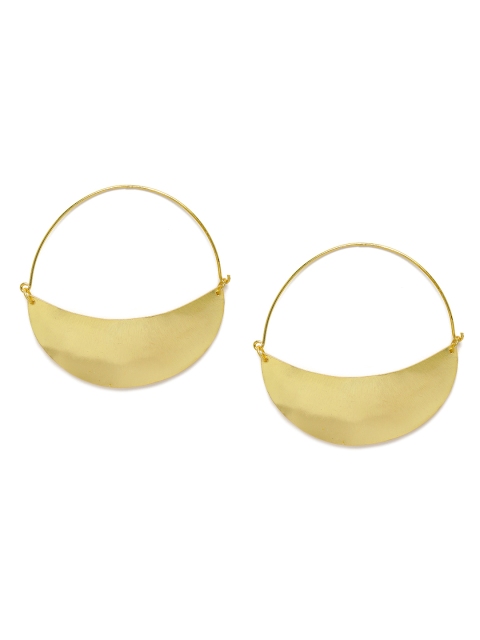 

Belsis Jewelry Gold-Toned Crescent Shaped Half Hoop Earrings