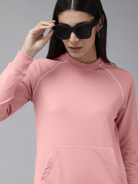 

Roadster Women Pink Sweatshirt with Extended Mask