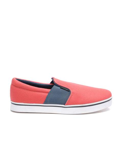 

United Colors of Benetton Men Coral Red Slip-On Sneakers