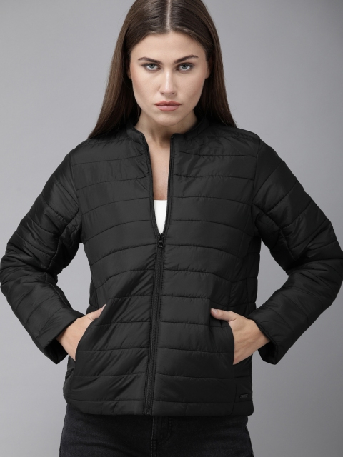 

Roadster Women Grey Solid Padded Jacket