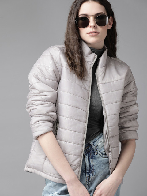 

Roadster Women Grey Printed Padded Jacket