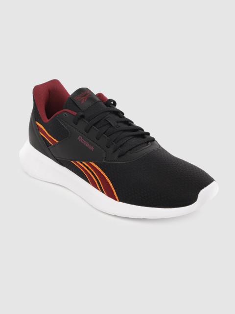 

Reebok Men Black & Orange Woven Design Lite 2.0 Running Shoes